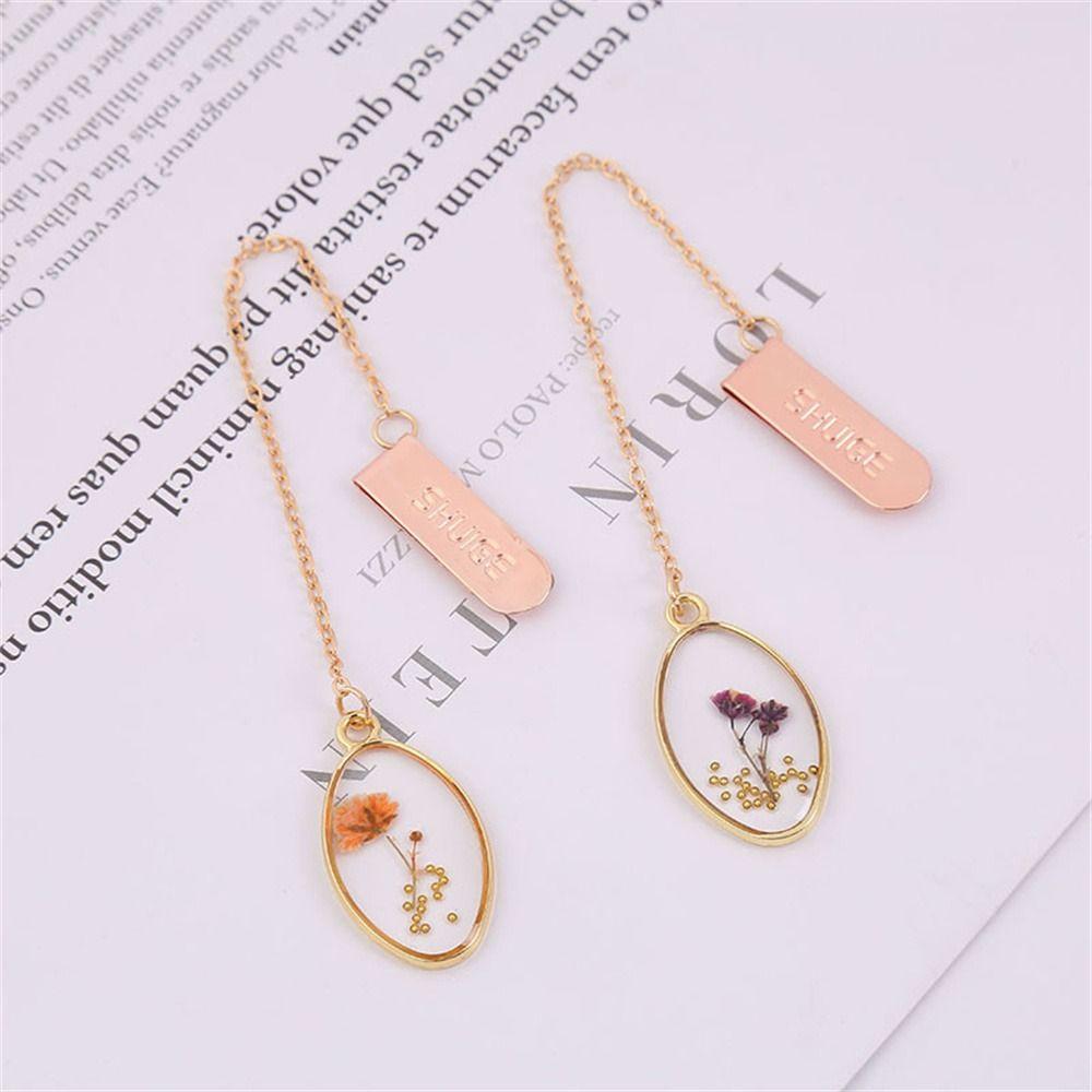 Literary Crystal Flower Bookmark Small Fresh Book Clip Bookmark Pendant Mother‘s Day Gift
