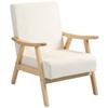 Upholstered Armchair, Foam Filling, Rubberwood Frame, Cream White