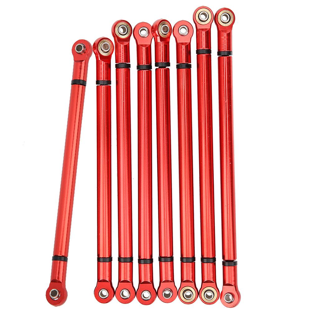 8Pcs Aluminium Alloy Link Rod for SCX10 1 10 Scale 313mm Wheelbase RC Crawler Car (Red))