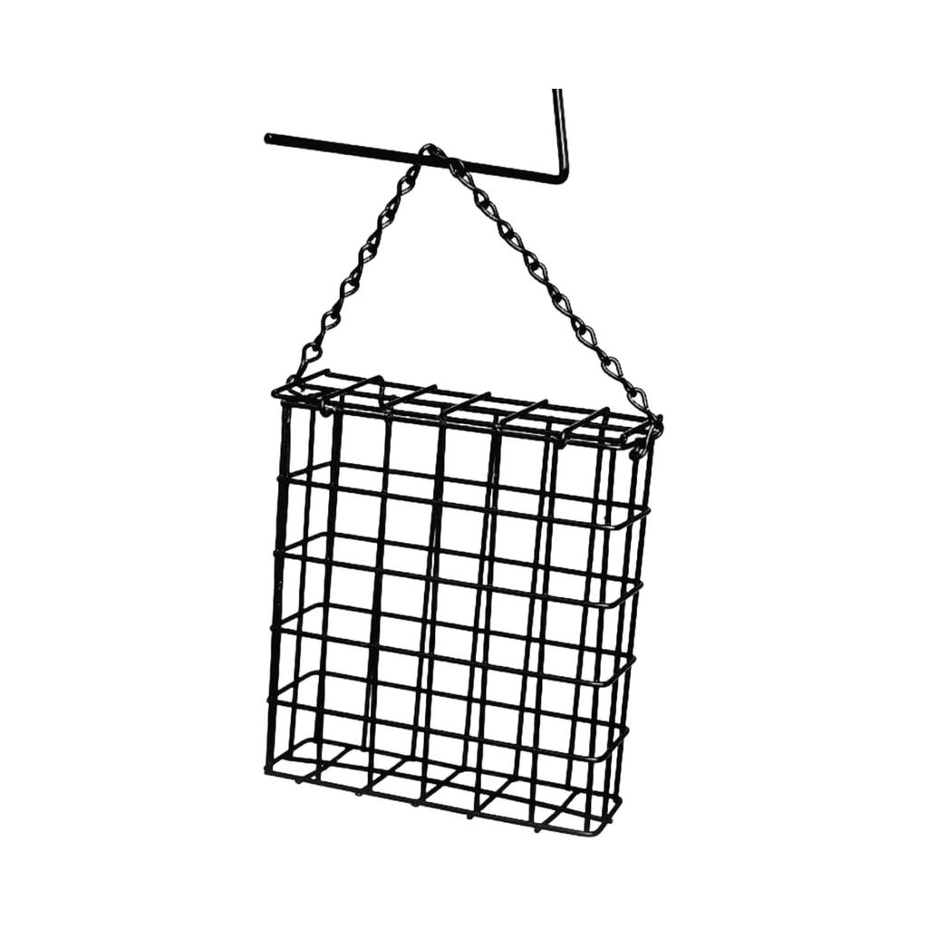 Metal Hanging Suet Bird Feeder Cage with Chain and Hook for Outdoor Garden Backyard Bird Feeding Squirrel Resistant Design