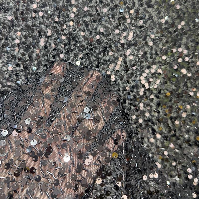 Exquisite Sequins Fabric with Shiny Sequins Embroidered for DIY Sewing Weding Party Dress Decoration Handmade DIY Designerfabric