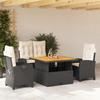 VidaXL Garden Dining Set with Cushions 4 Pcs, Patio Table, Patio Furniture, Outdoor Furniture, Black 3277380