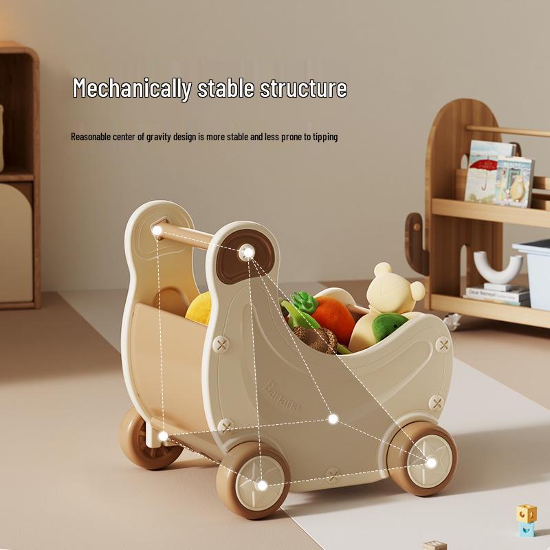 Banana-Themed Children's Toy Cart: Early Education Puzzle & Role-Playing Storage Organizer
