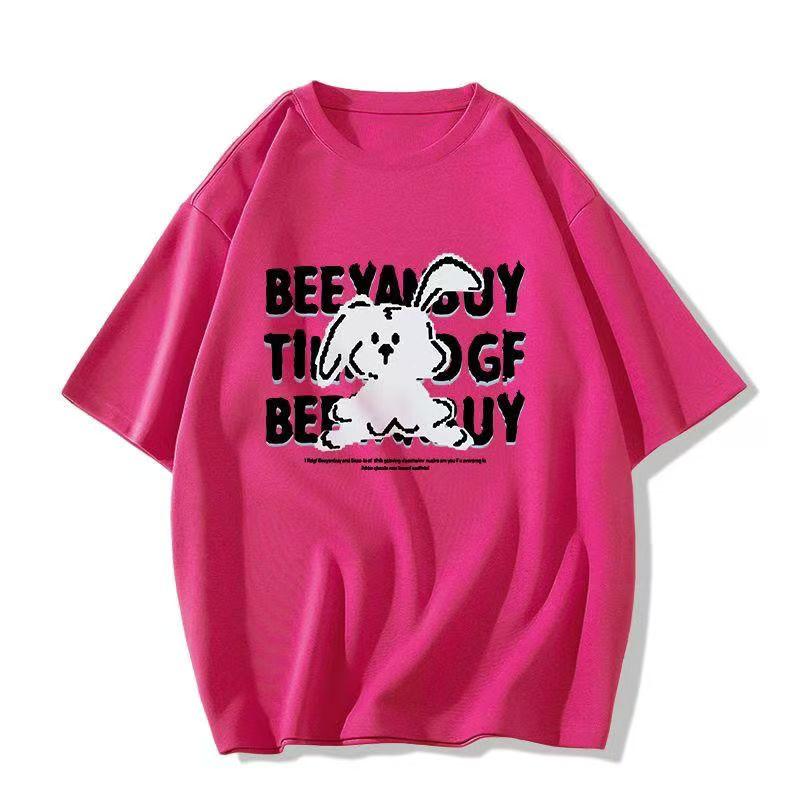 Sommer Damen Neues Cartoon-Druck Kurzarm-T-Shirt Lockere Oberteile