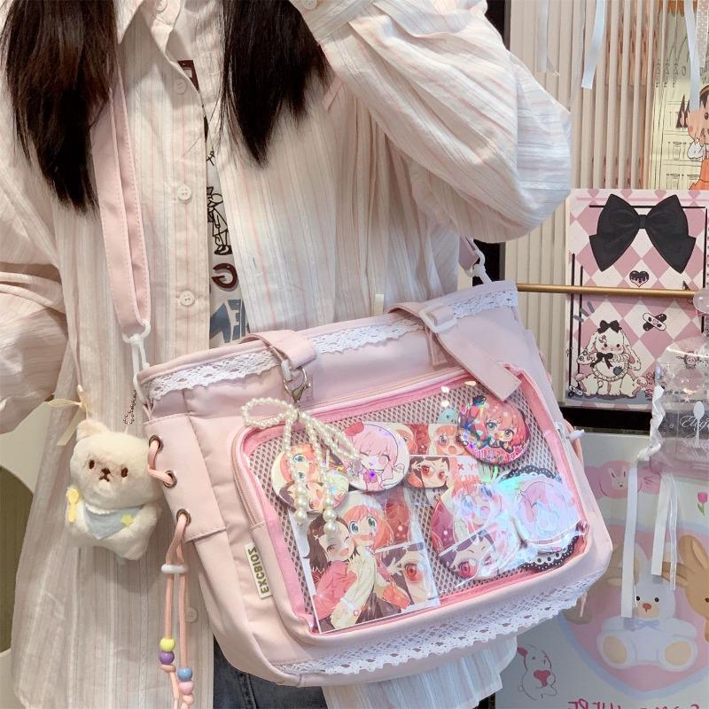 Japanese Ins New High-value, Fresh, Sweet and Transparent Pain Bag, Girl Light and Large-capacity Tote Bag