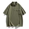 Camisa Polo para Hombre Manga Corta Verano Bolsillo Oversize 8XL Talla Grande Camiseta Cremallera Transpirable Holgada Masculina Suave