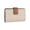 Michael Kors Metal Logo Double Fold PVC Leather Wallet Women wallet Beige D35F8GTVF2B-VANILL