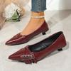 Fashion Metal Buckle Single Shoes Autumn New Pointed Toe Shallow Mouth Slip-on Non-Slip Wear-Resistant Low Heel Shoes