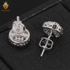 In Stock 925 Silver Round Shape Earrings Moissanite Stud Earrings Baguette Cut D VVS Moissanite Jewelry Earrings Women Men