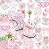 10/30/50 Stück Kawaii Cartoon Rosa Sanfte Ästhetische Aufkleber Niedliche Ins Stil Decals Koffer Notizbuch Handyhülle Mädchen Aufkleber Dekor