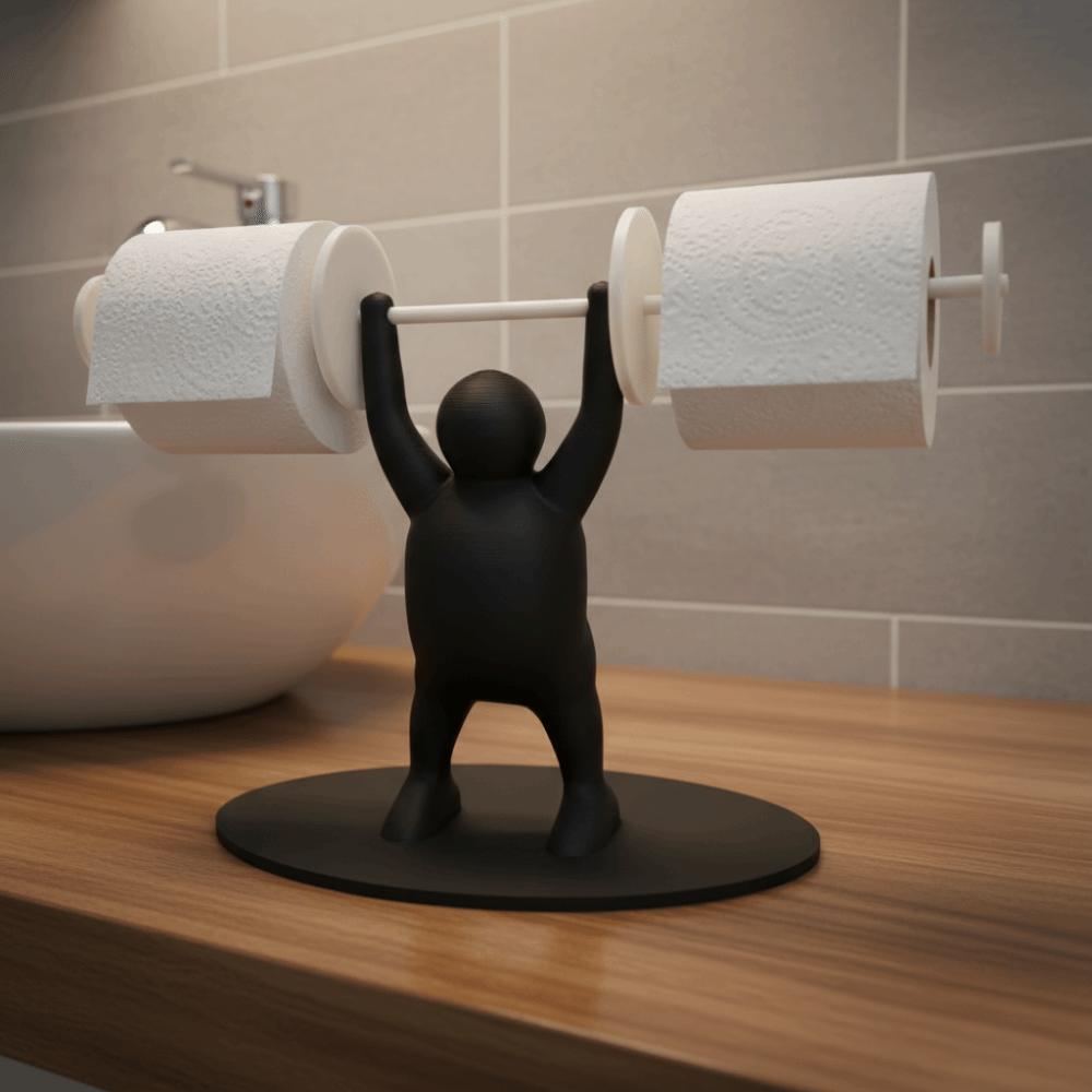 Funny Barbell Toilet Paper Holder Fitness Themed Multi-functional Storage Rack Kitchen Decor