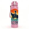 1PC Little Cowboy Horse Sunset 750ml Color Plastic Sports Water Bottle Leakproof Flip Straw Lid Suitable for Sports Office Home Use