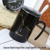 Schwarzes Sternzeichen Keramiktassen-Set - Kreative Kaffeetassen für Paare mit Deckel und Löffel