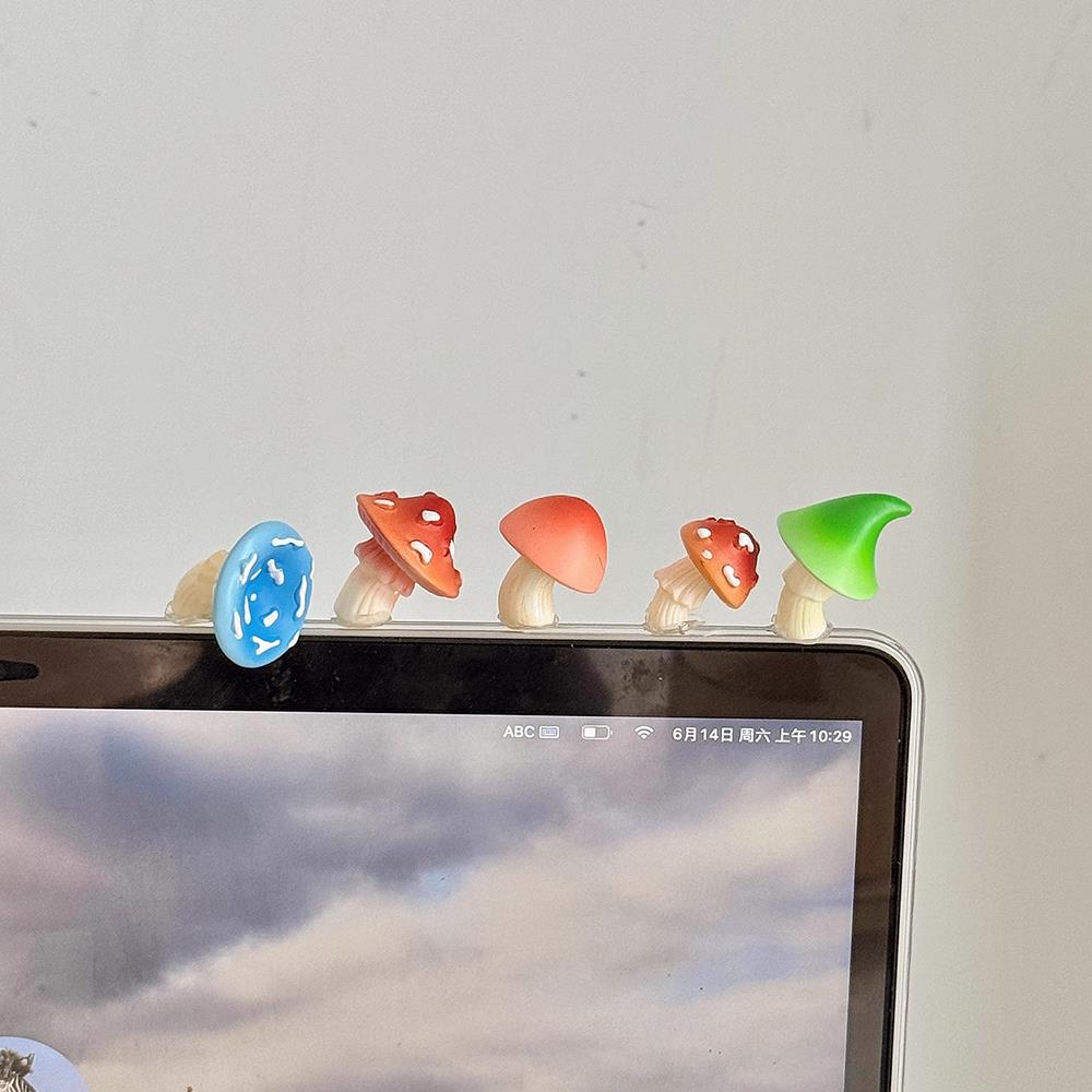 6PCS Mini Resin Mushroom Ornament Garden Bonsai Potted Decor Car Desk Computer Accessories Plant Bonsai Craft Decor Ornament Kit