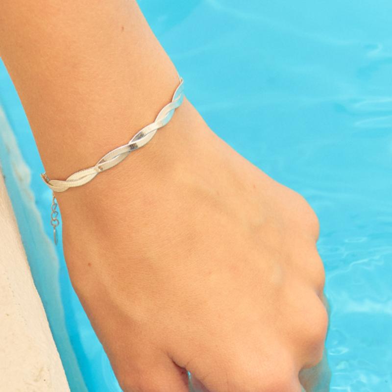 

POSTLUDE [SILVER] WAVE SNAKE CHAIN BRACELET single type