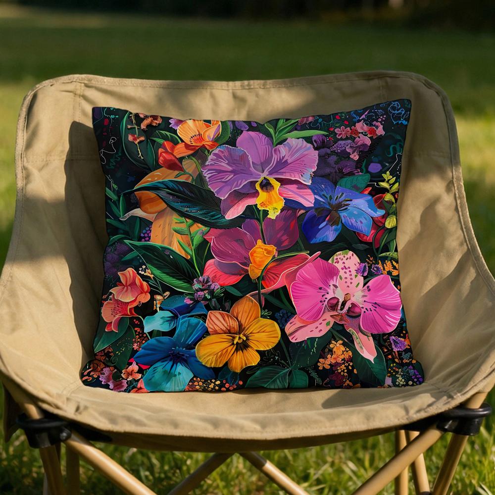 Stunning Colorful Floral Cushion Cover Soft Reversible Durable Pillow Cover MultiScene Use for Home Car Daily Comfort