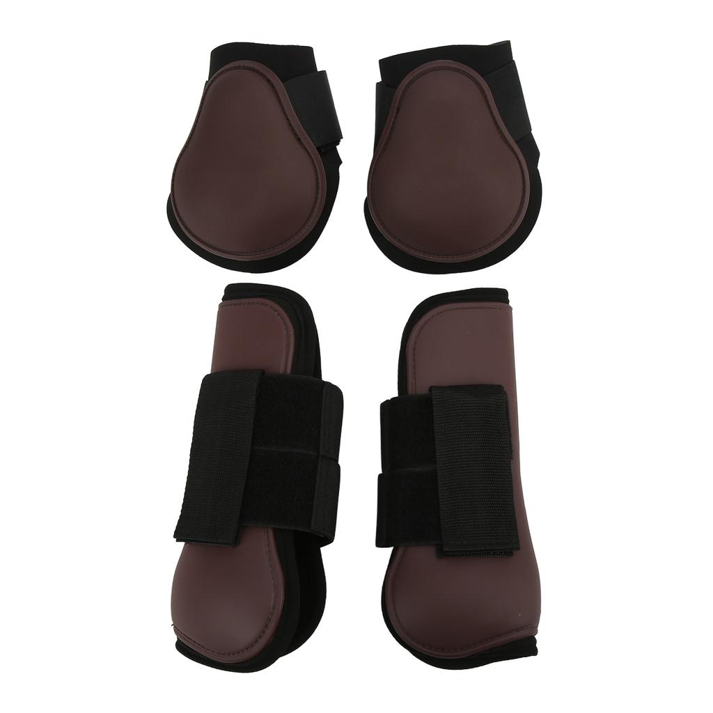 4pcs Horse Leg Boots Shock Absorbing Horse Support Boots for Jumping Riding CompetitionSet of Brown
