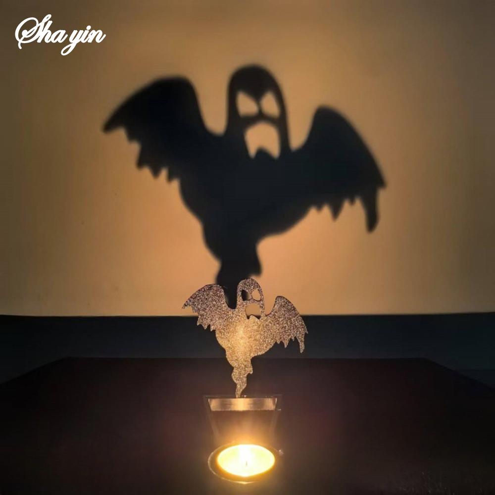 

Halloween Candlestick Decoration Set,Pumpkin Skull Ornament,Pumpkin Candle Reflection Candlestick,Indoor Home Party Decoration