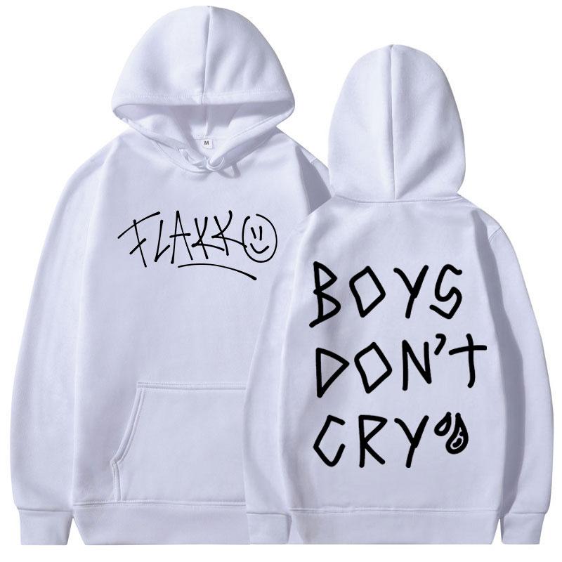 Rels B Flakk Smile Hoodies Boys Don't Cry Letter Print Men Women Fashion Hooded Sweatshirt Hip Hop Oversized Pullover Streetwear