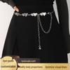 Women's Love Metal Waist Chain - Fashionable, Versatile Belt for Dress, Shirt, and Trendy Waist-cinching Decoration.