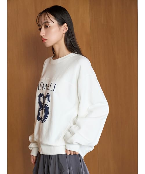 Snidel Number Logo Sweatshirt SWCT251148 Women's White