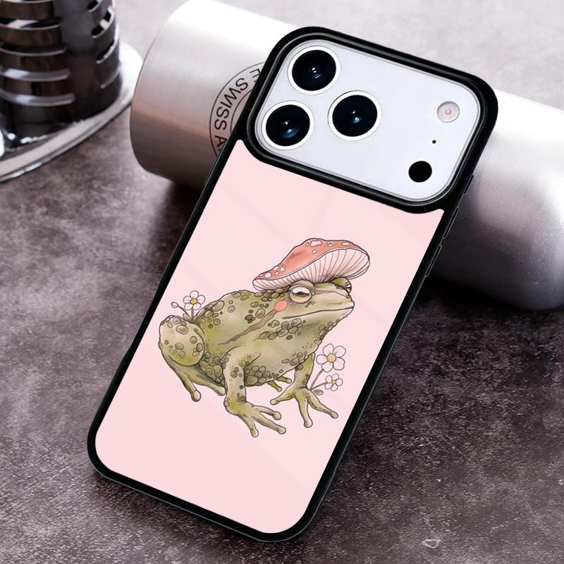 

Mint Green The Frog Mushroom Phone Case for iPhone 17 16 15 Pro Max Air 14 13 12 11 Plus Shockproof Capa Cover iPhone17