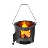 Wood Burning Stove Outdoor Camping Hiking Picnic BBQ Cooking Stove with Handle Portable Stainless Steel Wood Burner Camp Stove