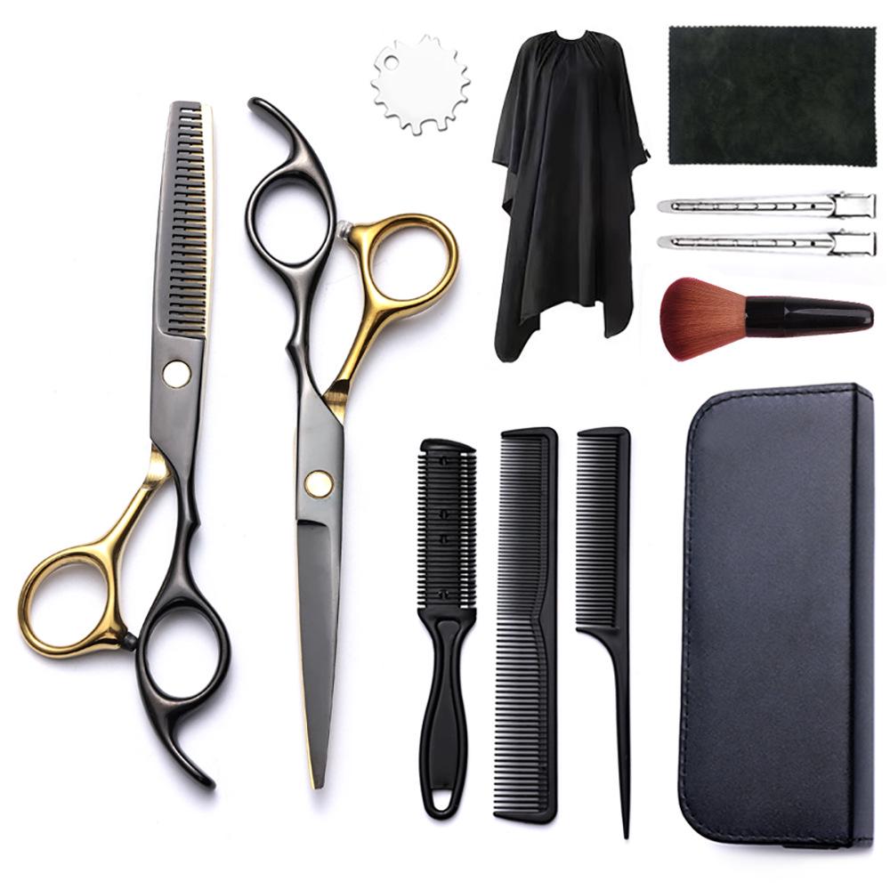 Hairdressing Scissors Set: Colored Straight-Tooth & Thinning Bangs Scissors for Professional Stylists