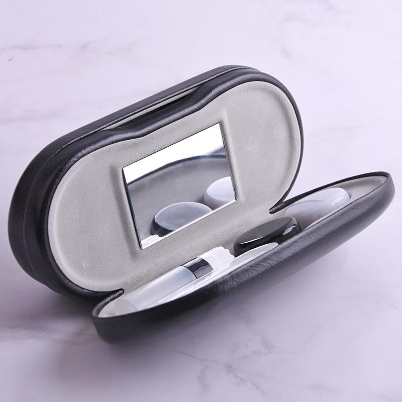 Dual-Use Eyeglass and Contact Lens Case with Mirror - Portable Multi-Layer Box