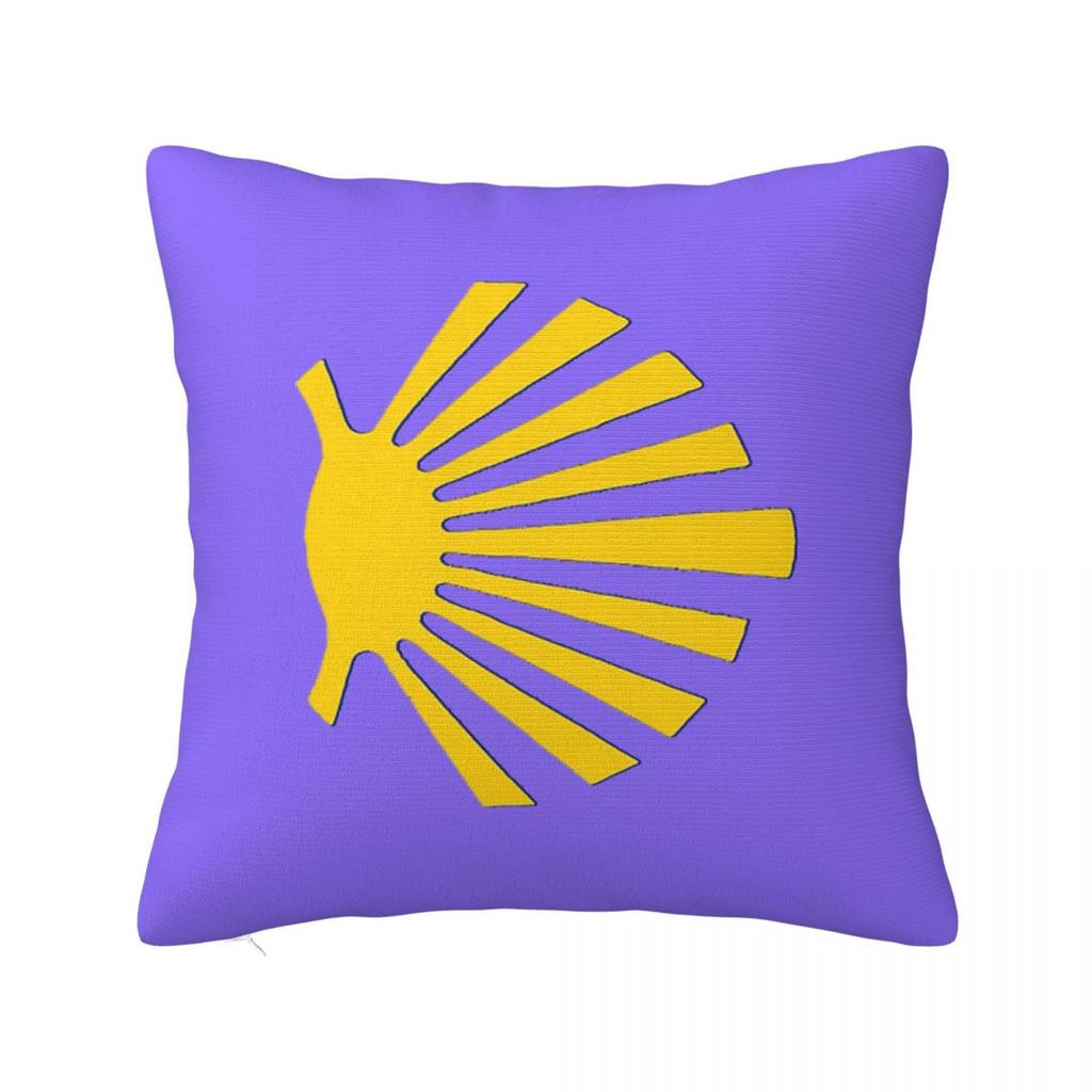 Camino De Santiago Symbol Yellow Scallop Shell Square Pillowcase Cushion Cover Pillow Case Throw Pillow Cover for Home Sofa