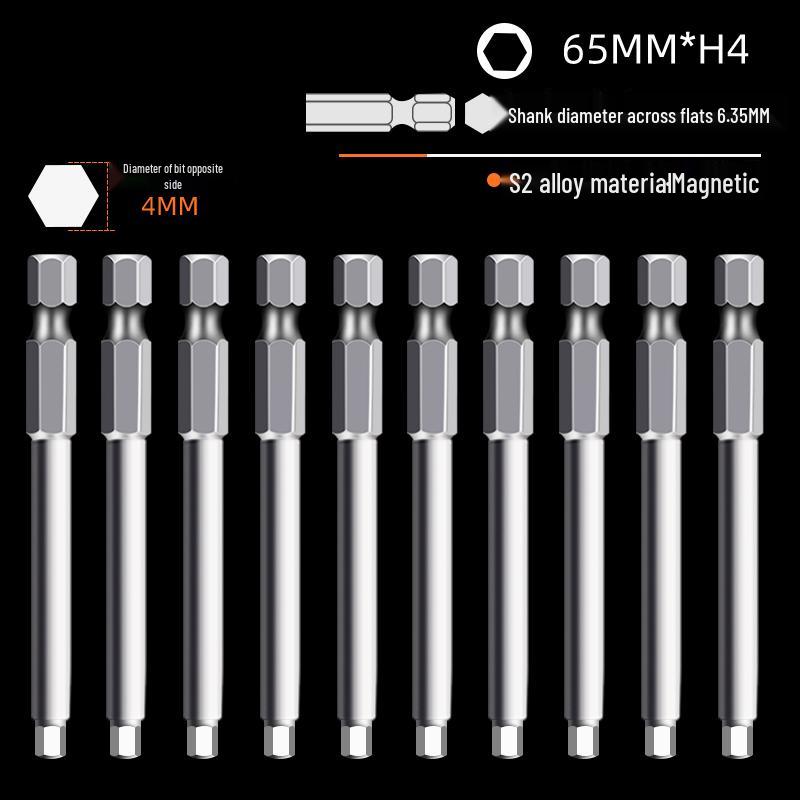 Hexagonal High Hardness S2 Bit Set for Pneumatic & Electric Screwdrivers