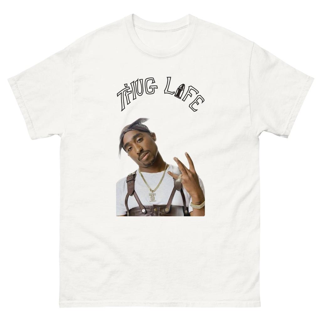 2.Pac Thug.Life Shirt Vintage Rap Tee 90s Hip Hop Y2K Streetwear Style