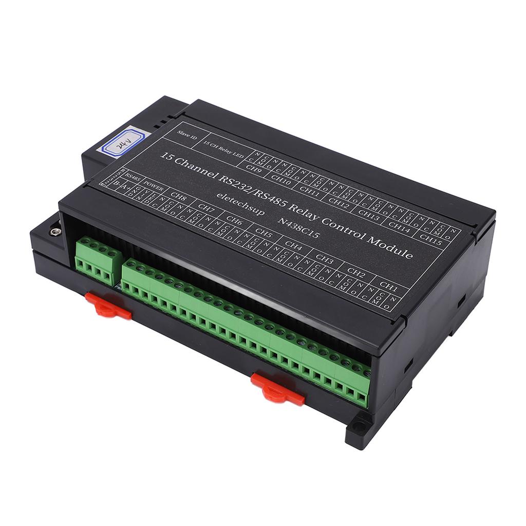 Relais-Steuermodul 15 Kanäle RS485 RS232 SPS DO PC UART Serielle Schalterplatine DC24V