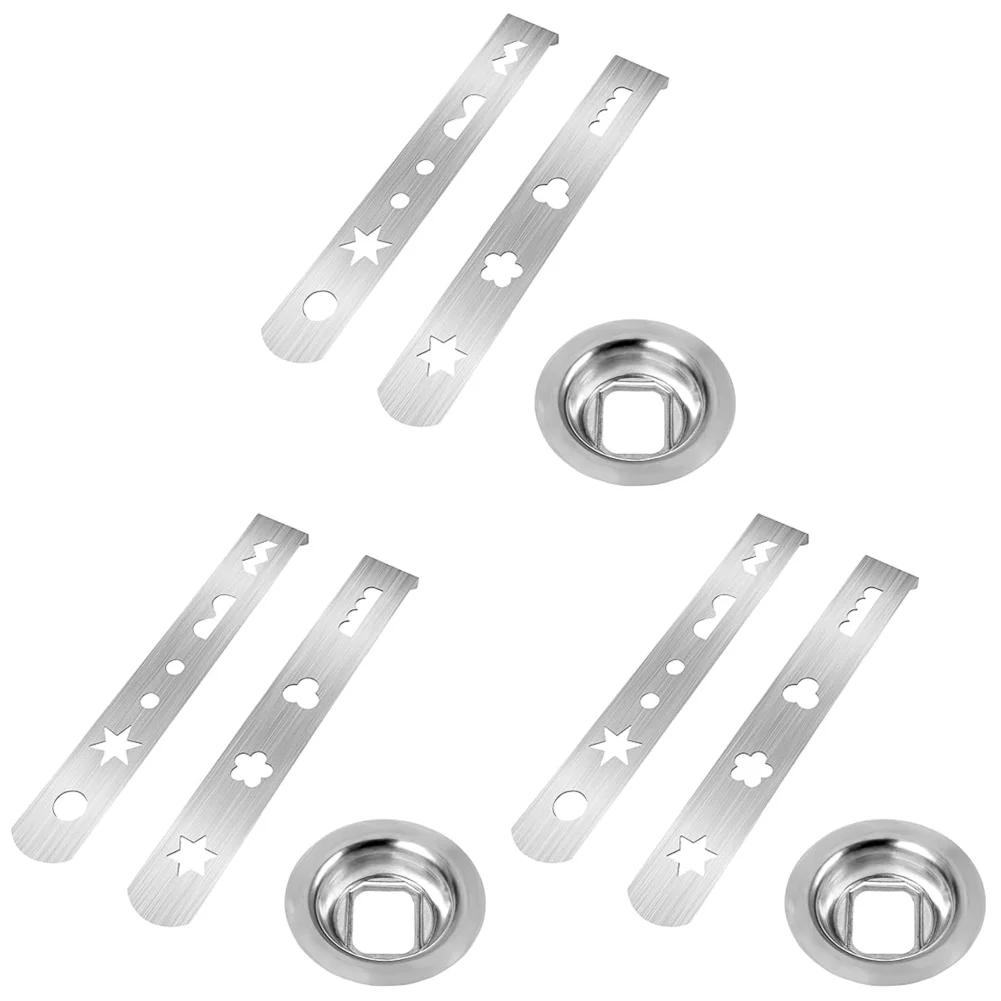 1-3Set Meat Mincer Attachment Stainless Steel with Connection Ring Cookie Maker Attachment Biscuit Mould for Size 5 Meat Grinder