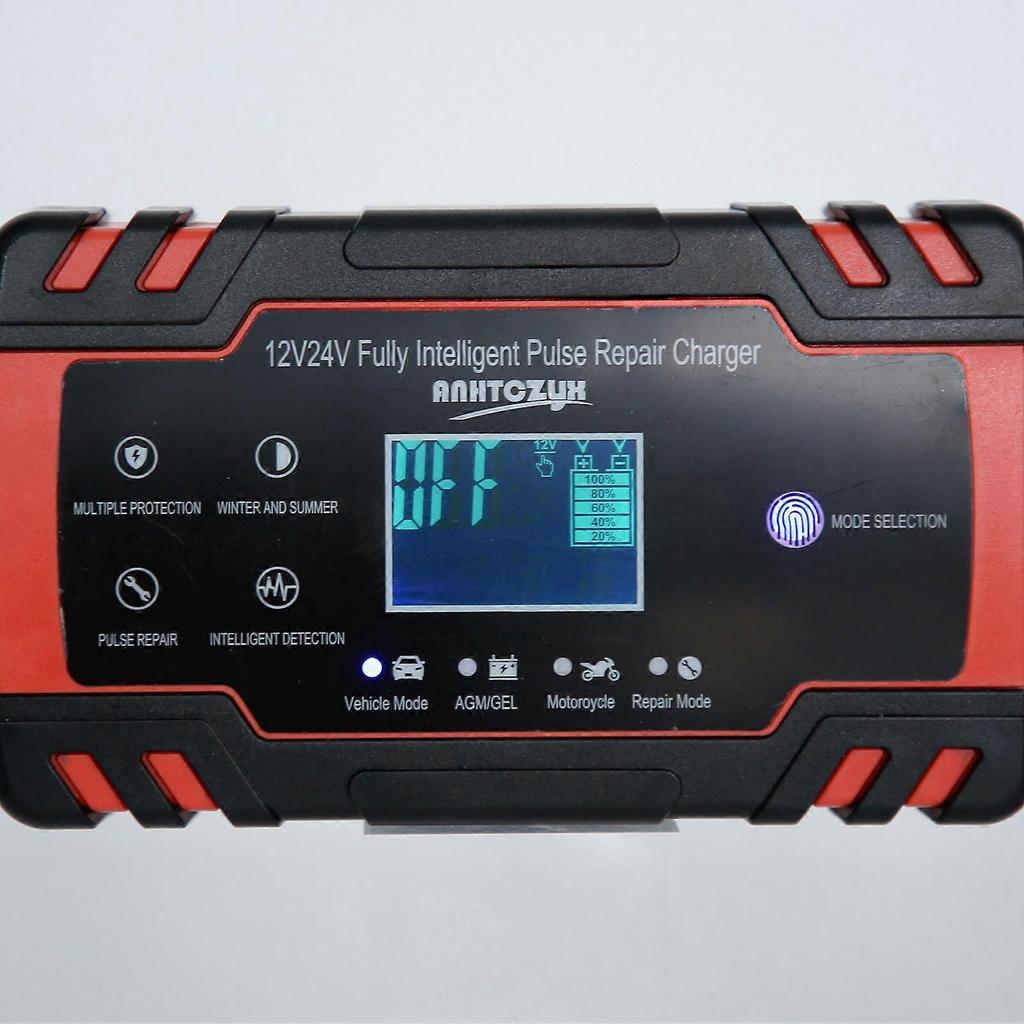 Chargeur de batterie 12 V/24 V 2-150 Ah, réparation, charge automatique intelligente pour voiture et moto