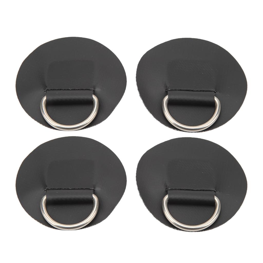 4PCS D Ring Patch PVC Stainless Steel Surfboard Single Layer Round Shape D Ring Pad for Inflatable Boat Kayak Canoe