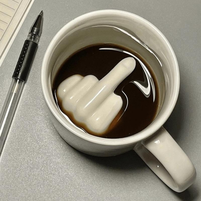 Kreativní hrnek na prst Keramický hrnek Vysoká krása Vtipný Fak Cup Hrnek na make-up Dárek Pánská voda