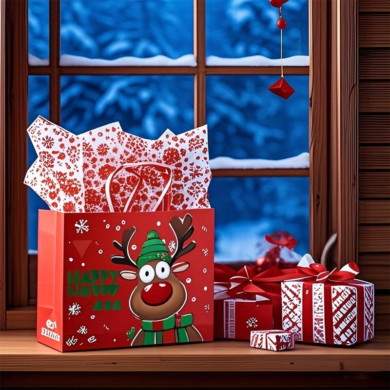 50 ark Julsnöflinga Silkespapper Röd Snöflinga Partipack 50x35cm Julpapper för DIY och Hantverk Presentpåsar Nyårsdekorationer