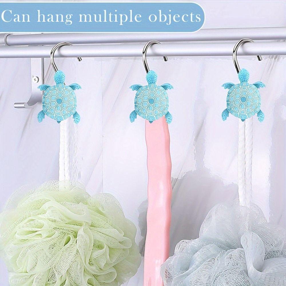 12Pcs Resin Rolling Shower Curtain Rings Tortoise Shower Rod Ring Shower Curtain Hooks  Bedroom