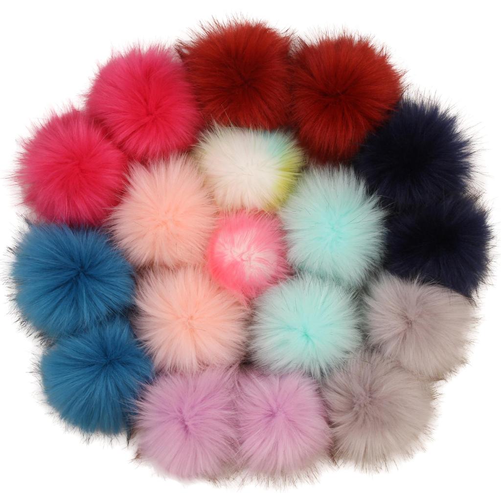 10CM Faux Fox Fur Ball Set - Plush Artificial Fur Balls for DIY Mobile Phone Pendants