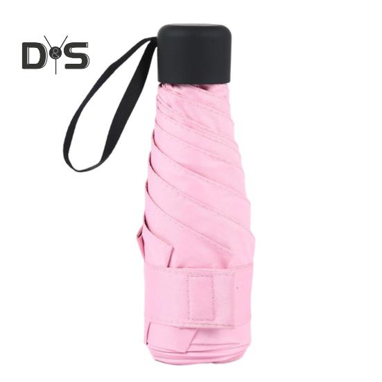 

Міні-парасолька для подорожей UPF 50+ із захистом від ультрафіолетового випромінювання П’ятискладна парасолька Портативна легка вітронепроникна водонепроникна складна кишеня для парасольки від дощу. рожевий