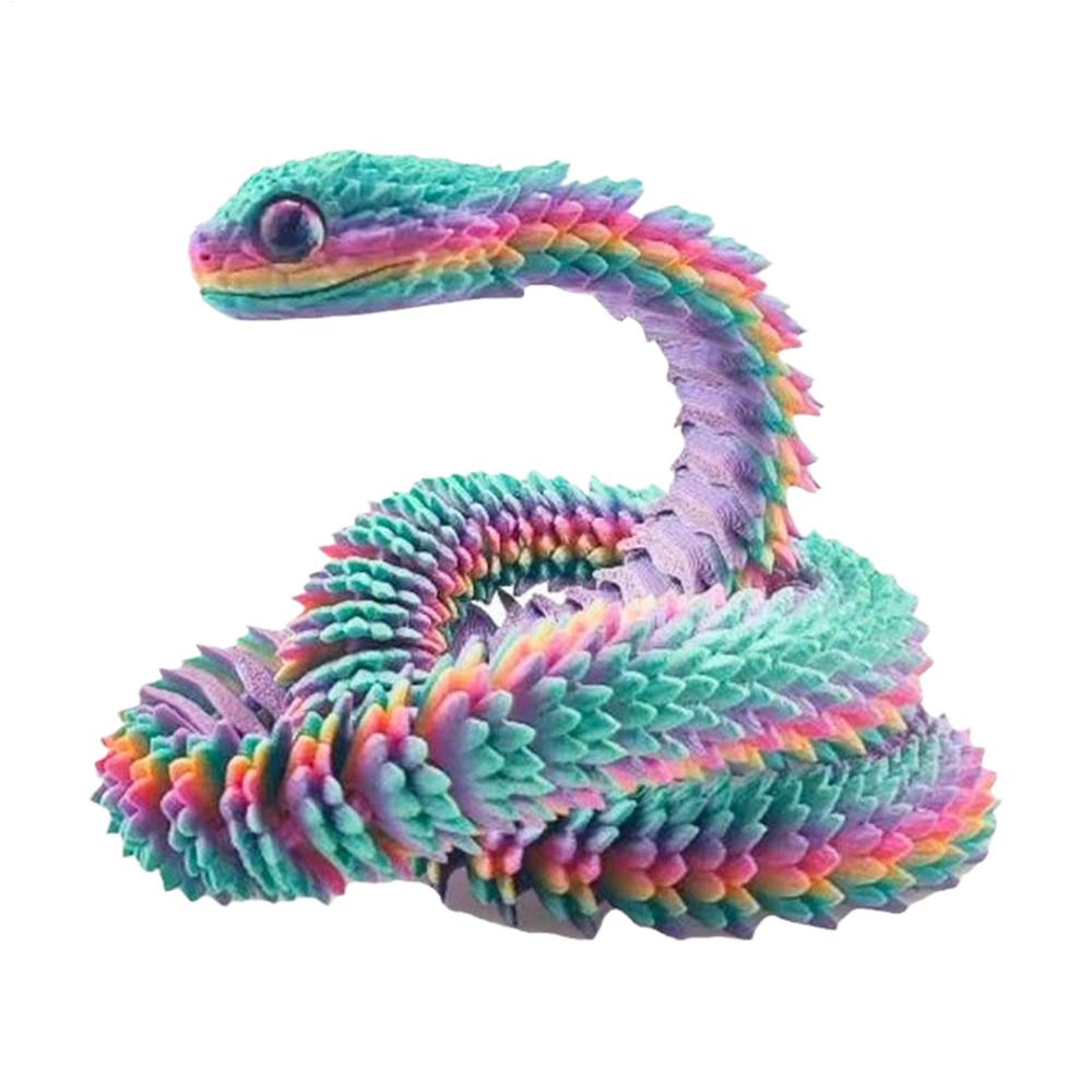 30CM 3D Printed Articulated Snake Bendable Rotatable Joint Snake Model Figurine Home Office Desktop Crafts Ornament Kids Toys