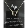 Constellation Card Pendant Clavicle Chain Twelve Constellation Necklace Constellation Necklace