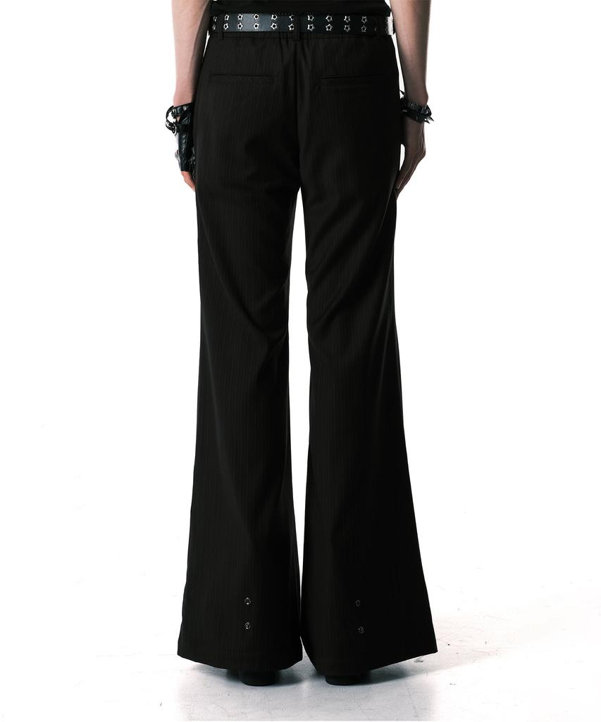 Bonbaihan Stud Stripe Bootcut Trousers Black