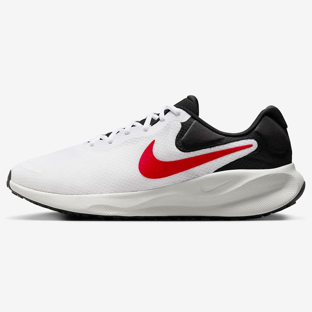 Nike Revolution 7 Size Size Sneakers, White/Black/Photodust/Fire Red, FB2207-102, 24.0cm (Japan), 8.5