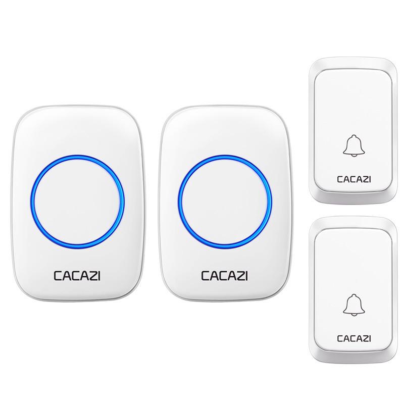 Dual Receiver & Transmitter Wireless Doorbell for Home - Waterproof, Flashing, Battery-Powered, No Plug-in Needed.