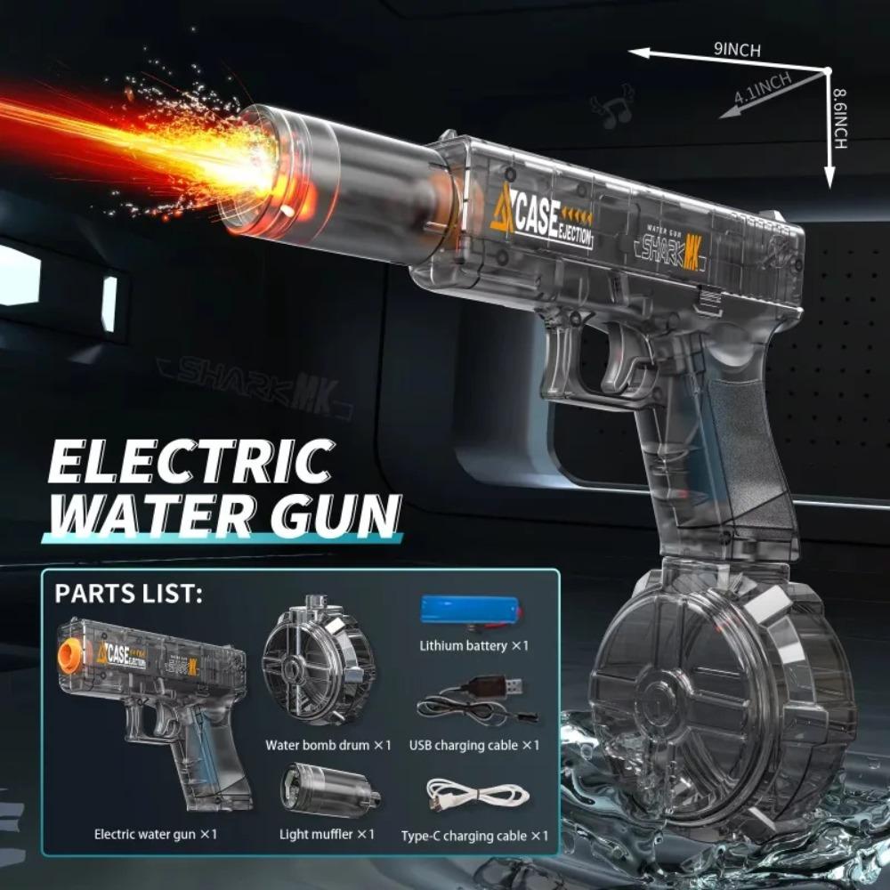 Led Breathe Fire Children Electric Water Gun Toys Automatic Lights Emitting Water Pistol Summer Outdoor Beach Pool Toy for Kids