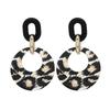 Exaggerated Retro Leopard Print Geometric Circle Earrings for Women - High-End Fashion Statement in European and American Styles