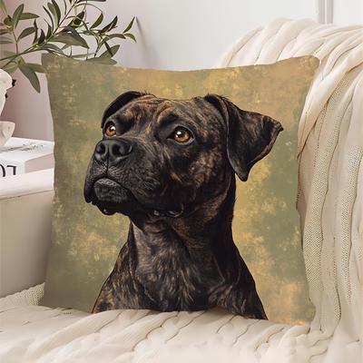Modern Decorative Throw Pillow Case Pit Bull Dog Portrait Canvas Art Cushion Cover for Pet Lover Gift Home Decor 40x40cm