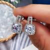 925 Silver Stud Earrings for Women Bling Bling AAA White Cubic Zirconia Statement Earrings Jewelry